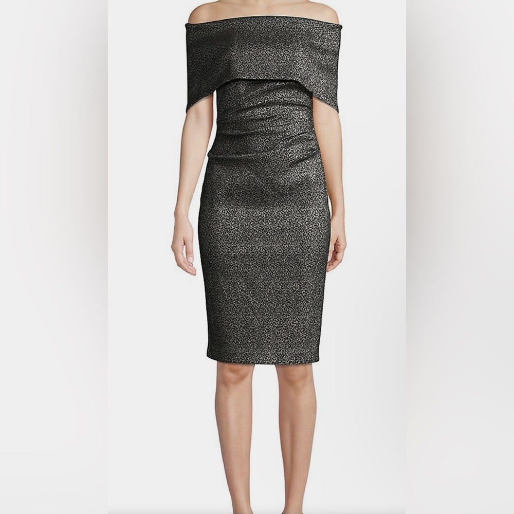 Vince Camuto Off-the-Shoulder Animal-Print Dress